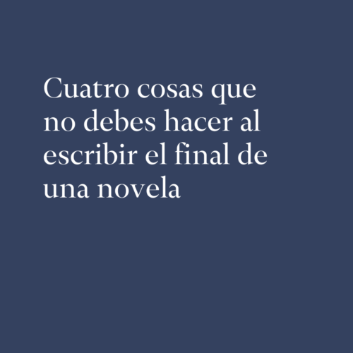 Escribir el final de una novela