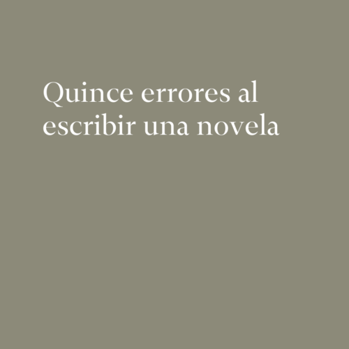 Errores al escribir una novela