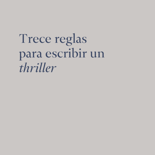 Escribir un thriller