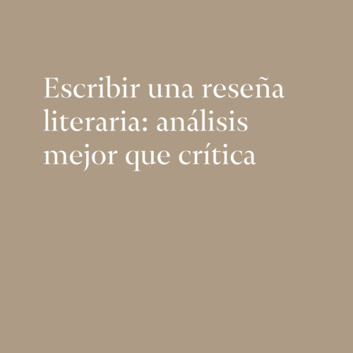 Escribir una resena literaria