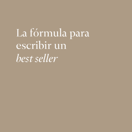 La fórmula para escribir un best seller