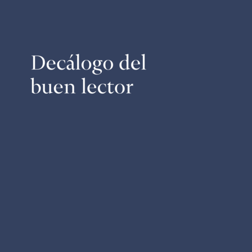 Decálogo del buen lector
