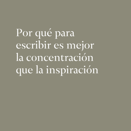 Para escribir es mejor la concentracion