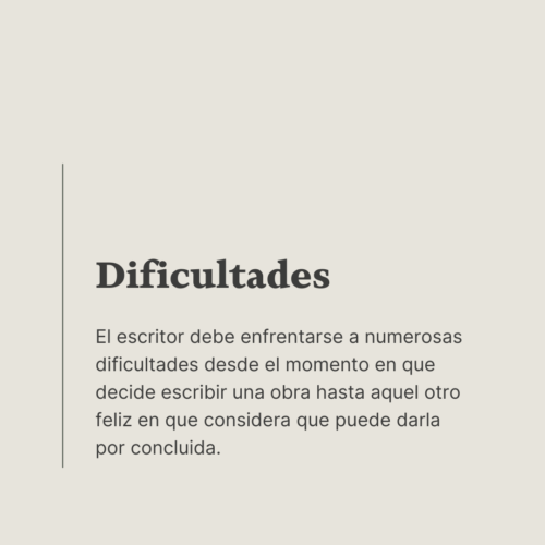 Dificultades del escritor