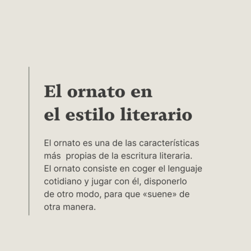 El ornato en el estilo literario