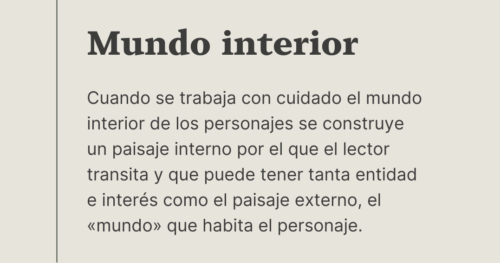 Mundo interior del personaje
